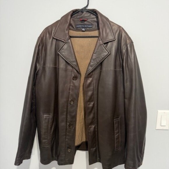 Men's Large Tommy Hilfiger Leather Car Coat - Picture 2 of 6